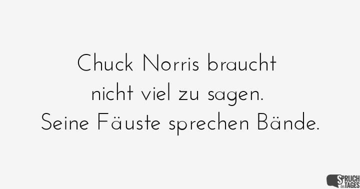 Chuck Norris braucht nicht viel zu sagen. Seine Fäuste sprechen Bände.