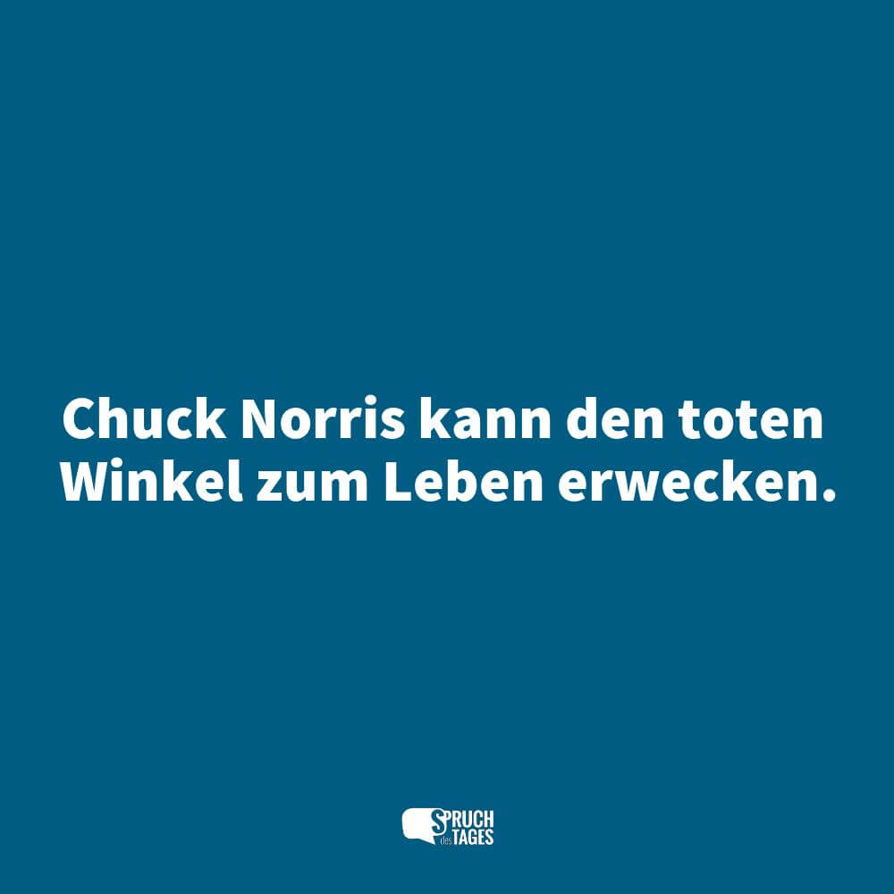 Chuck Norris kann den toten Winkel zum Leben erwecken.