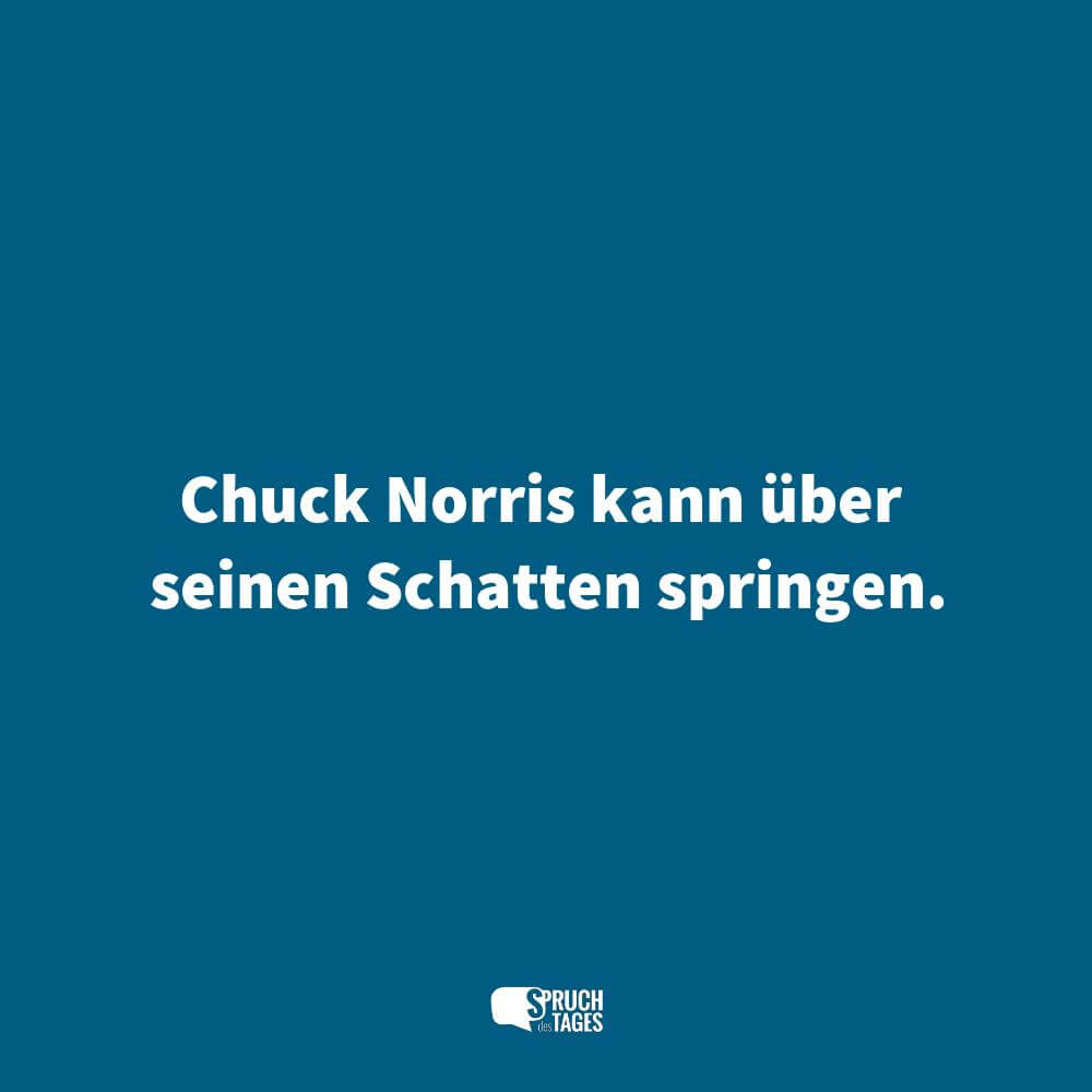 Chuck Norris kann über seinen Schatten springen.