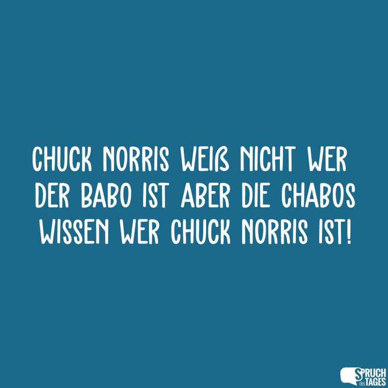 Chuck Norris weiß nicht wer der Babo ist aber die Chabos wissen wer Chuck Norris ist!