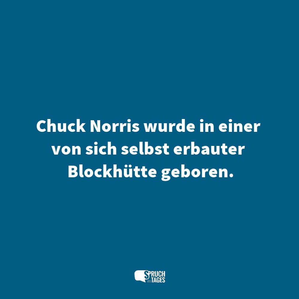 Chuck Norris wurde in einer von sich selbst erbauter Blockhütte geboren.