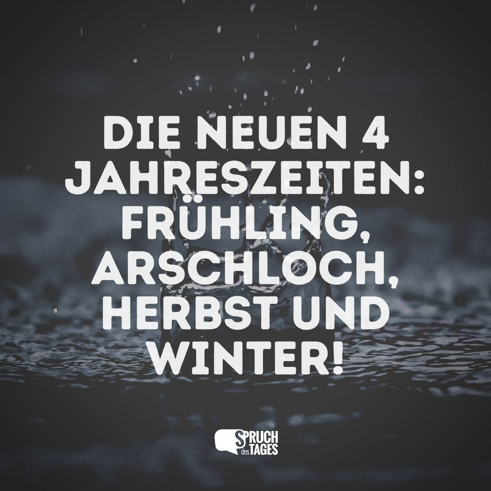 Die neuen 4 Jahreszeiten: Frühling, Arschloch, Herbst und Winter!