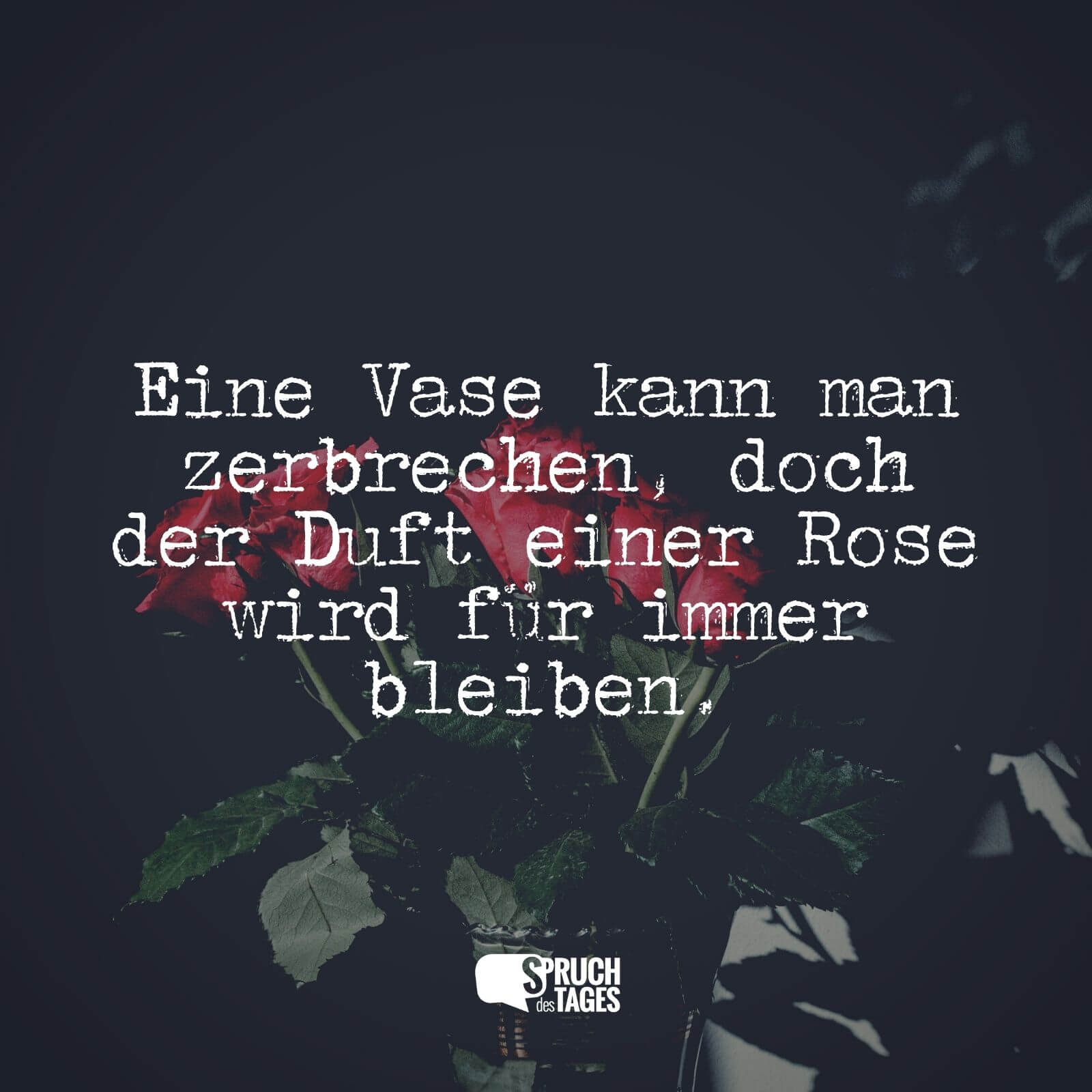 Eine Vase kann man zerbrechen, doch der Duft einer Rose wird für immer bleiben.