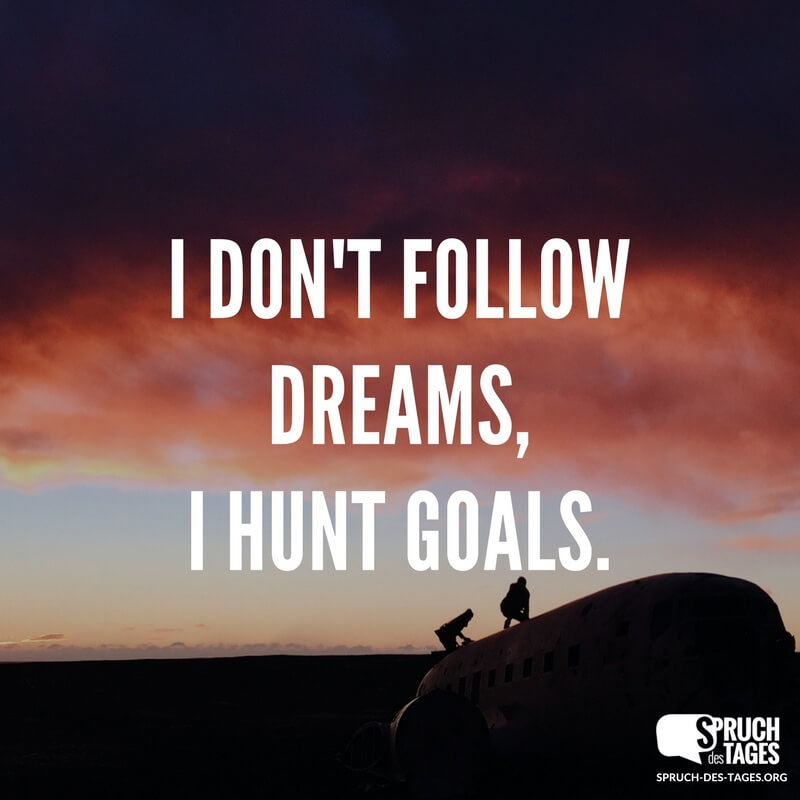 I don’t follow dreams, I hunt goals.