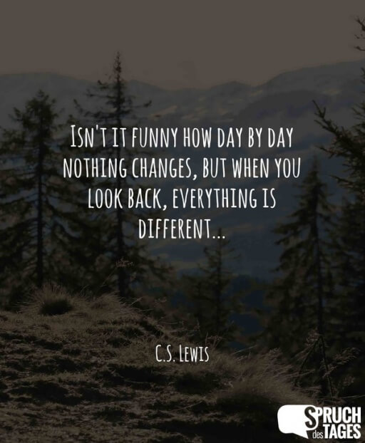 Isn’t it funny how day by day nothing changes, but when you look back, everything is different…