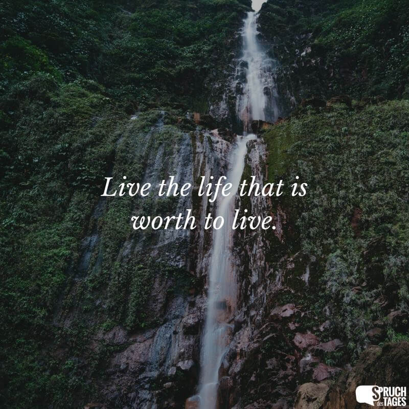 Live the life that is worth to live.