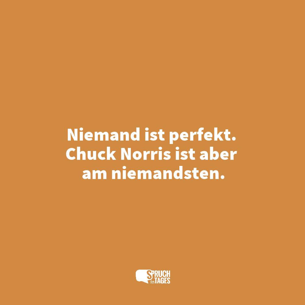 Niemand ist perfekt. Chuck Norris ist aber am niemandsten.