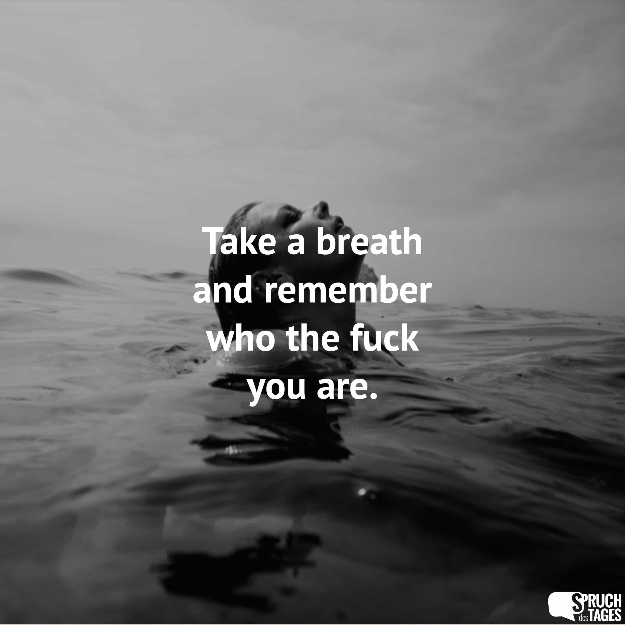 Take a breath and remember who the fuck you are.