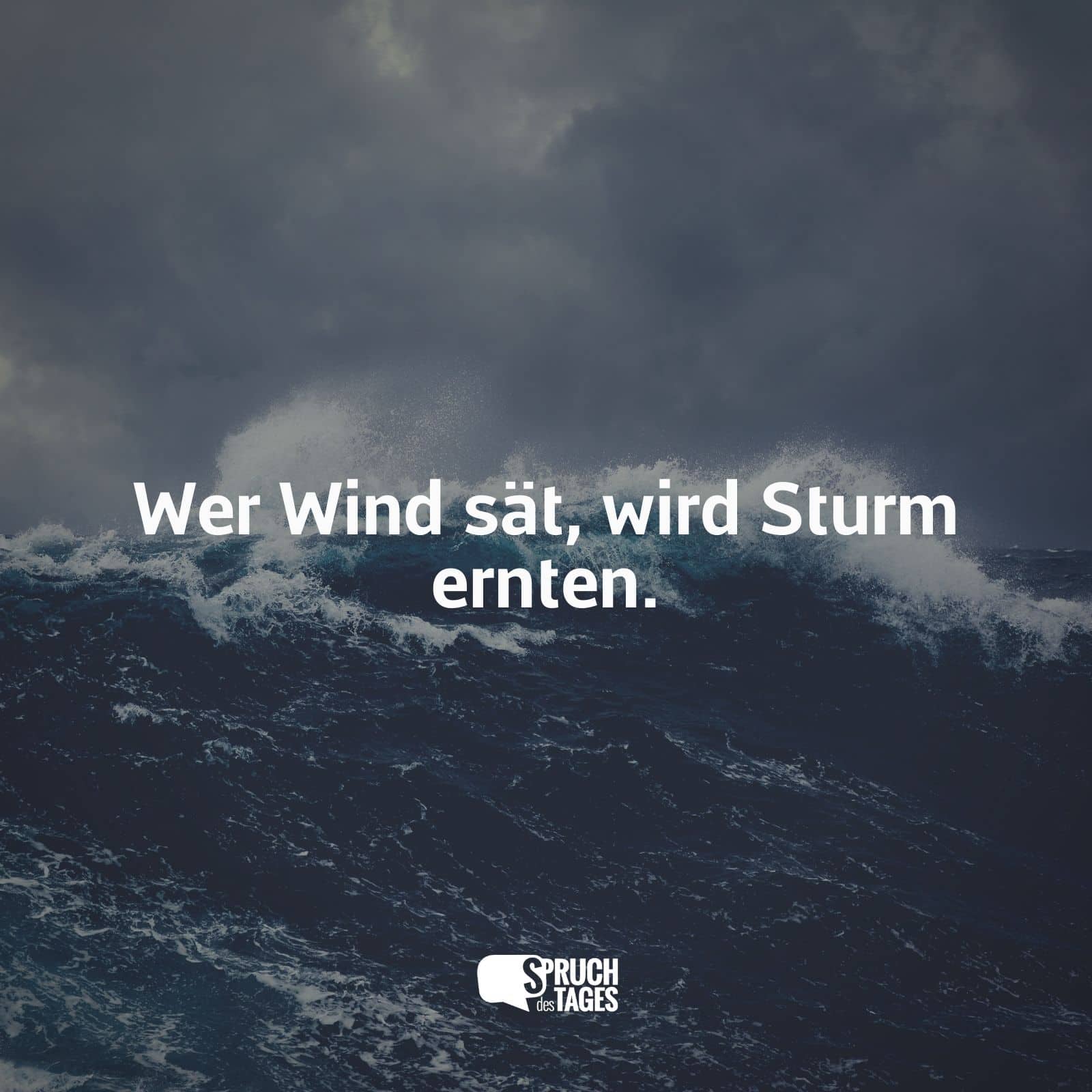 Wer Wind sät, wird Sturm ernten.